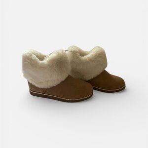 Juicy Couture Kissable Camel Suede Faux Fur Lined Winter Ankle Boots 8 - NWT***